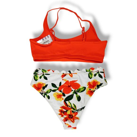 Double Zero Bikini Top L + Cupshe Bottoms L NWT Swim Set Two Piece Boho Vacay - Picture 2 of 5